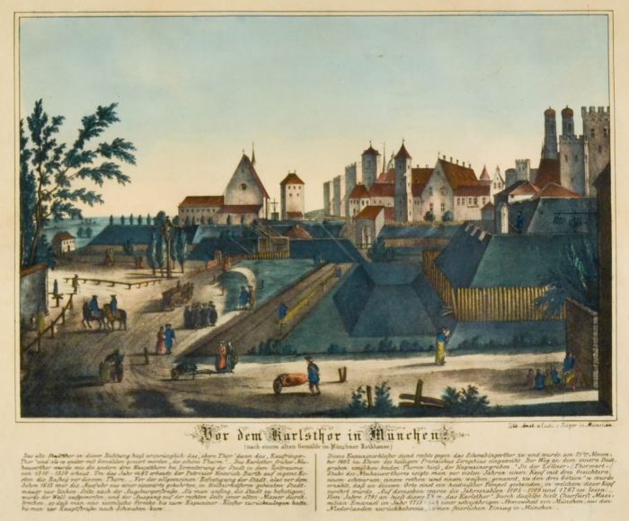 MÜNCHEN. - Vier Stadttore. - Sammlung von 4 Ansichten