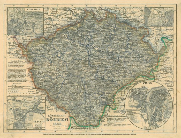 BÖHMEN. Karte.