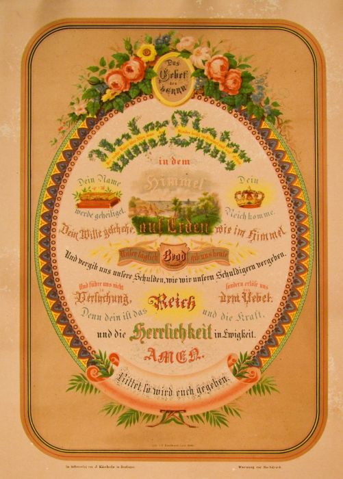 VATER UNSER. - "Das Gebet des Herrn". Der gedruckte Text des Vater