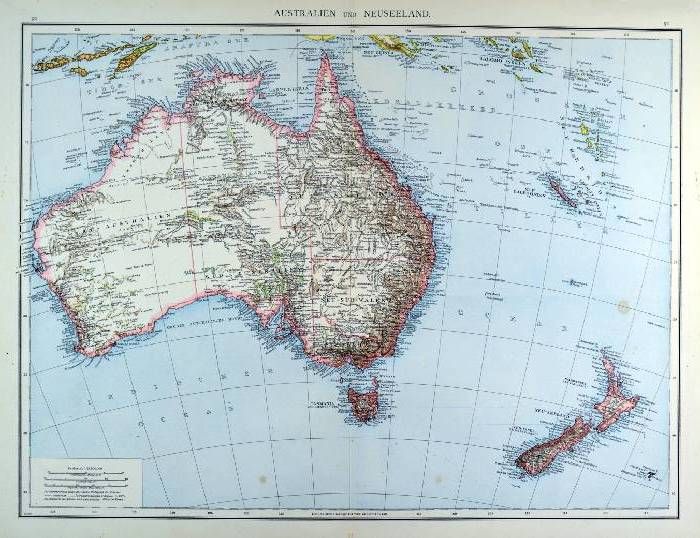 Australien Karte Australien Und Neuseeland Gesamtkarte Im Nordosten Die Neu Hebriden